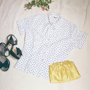 Vintage pinup style neck tie blouse